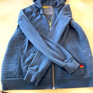 Aviator Nation hooded zip front sweatshirt